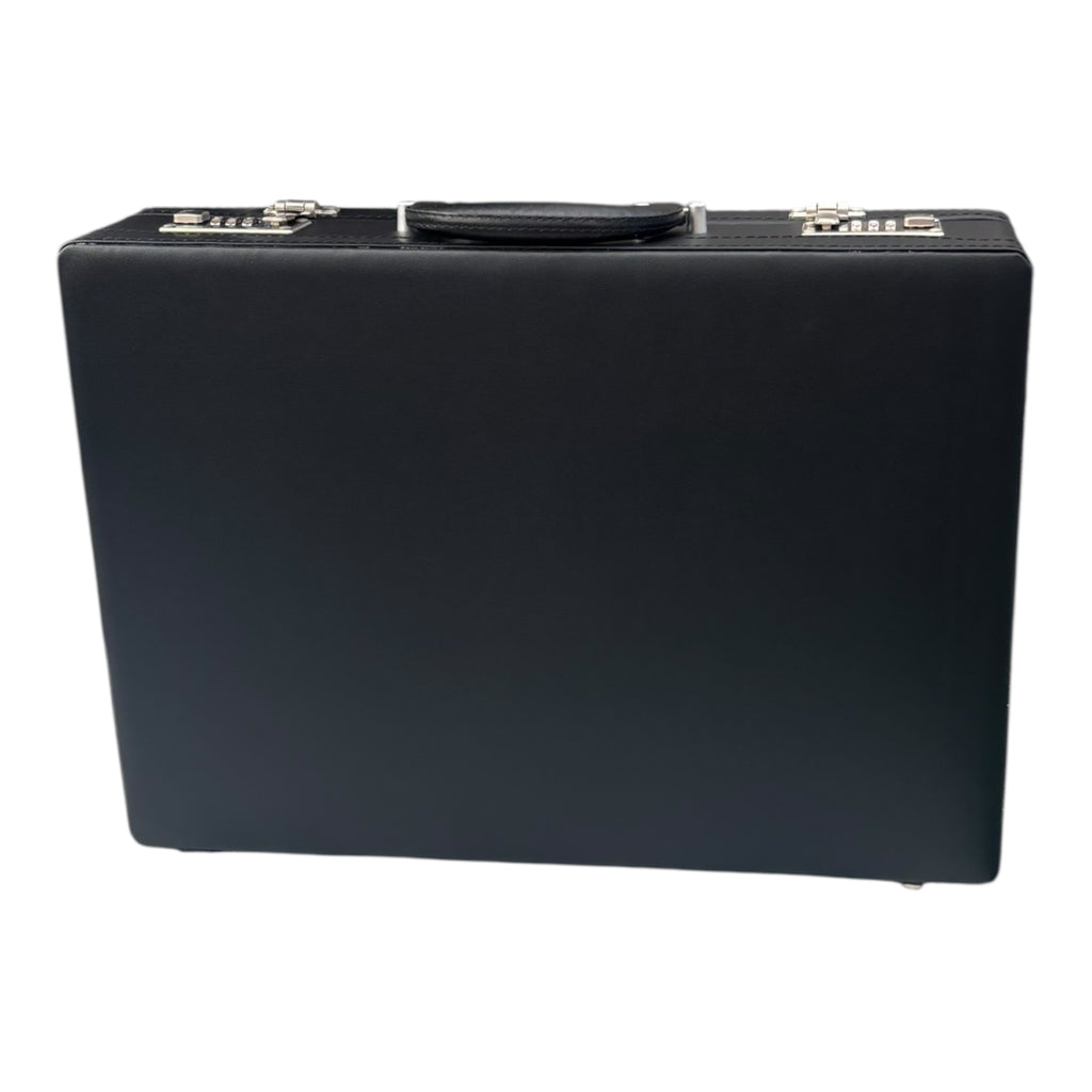 Plain black formal briefcase