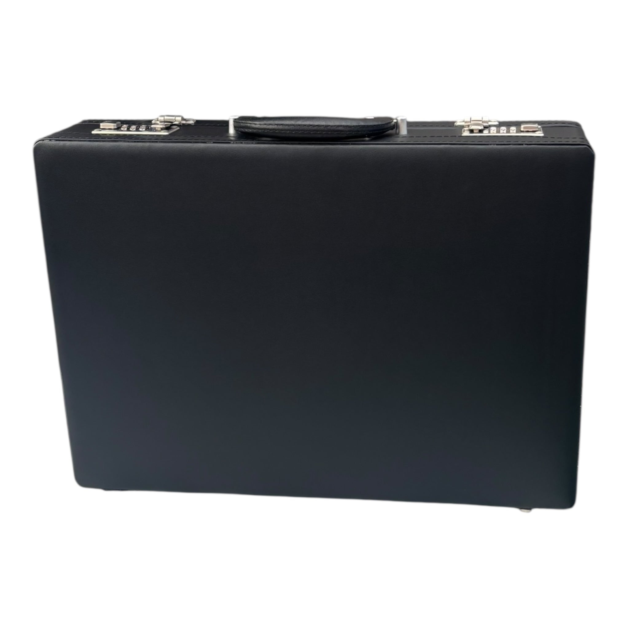 Plain black formal briefcase