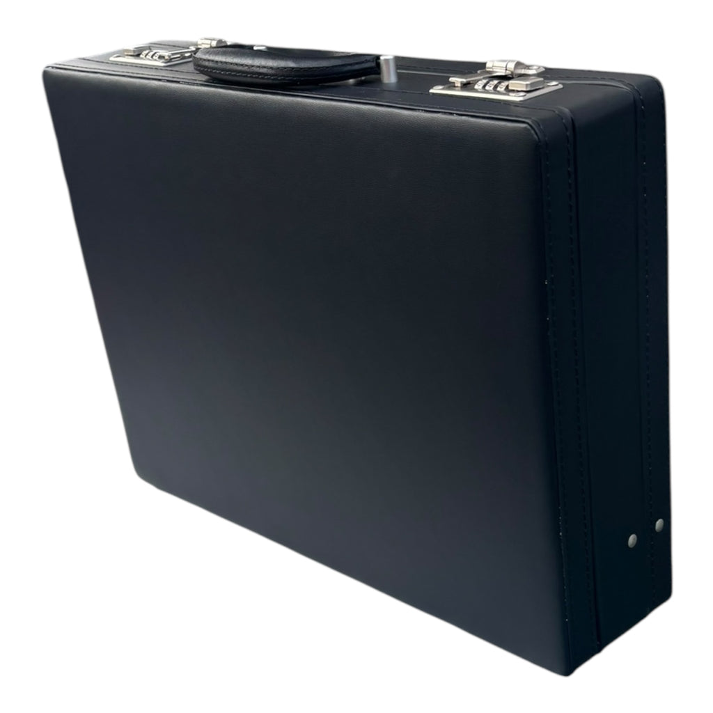 Plain black formal briefcase