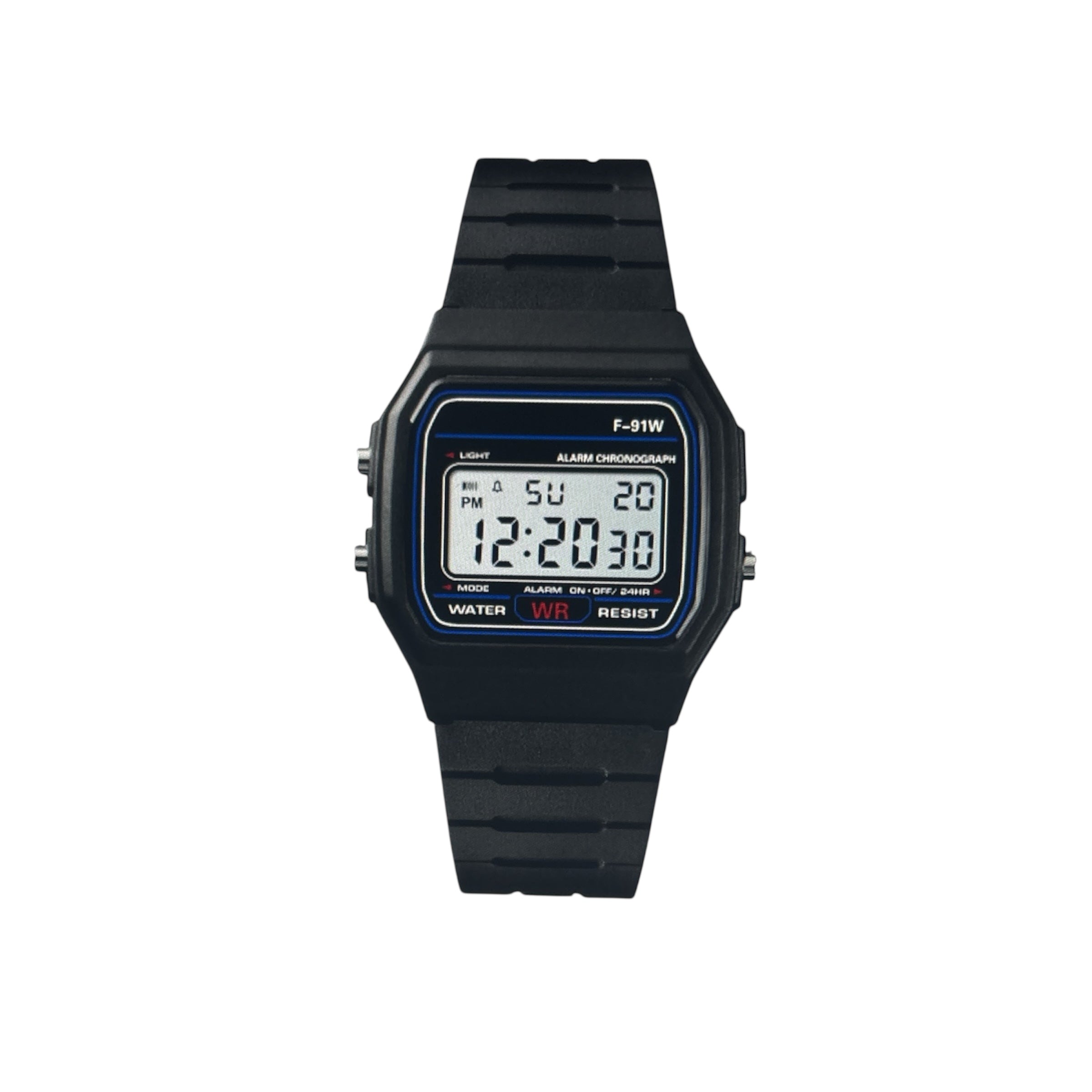 All black digital watch
