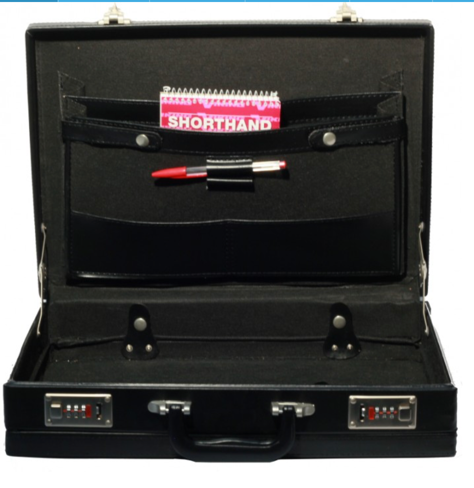 Plain black formal briefcase