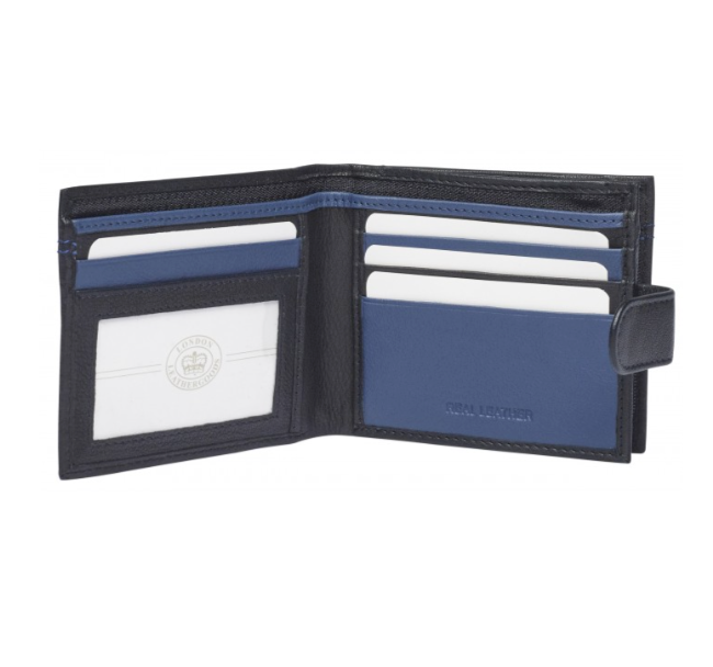 London black and blue wallet