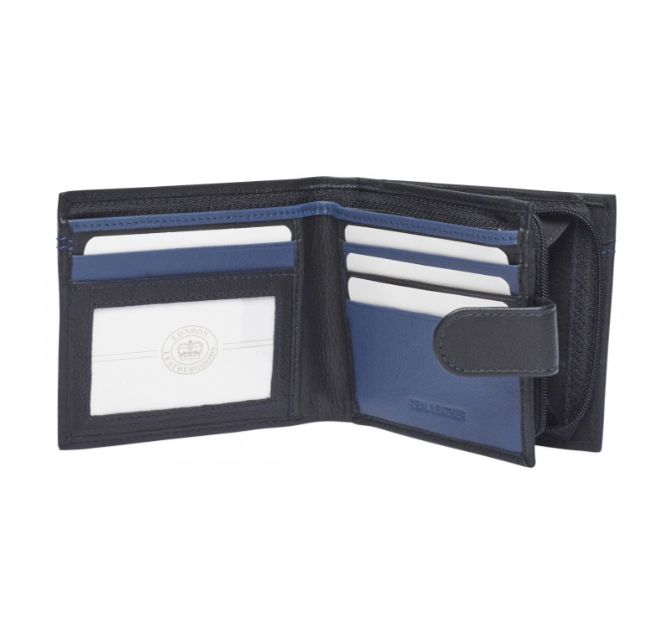 London black and blue wallet