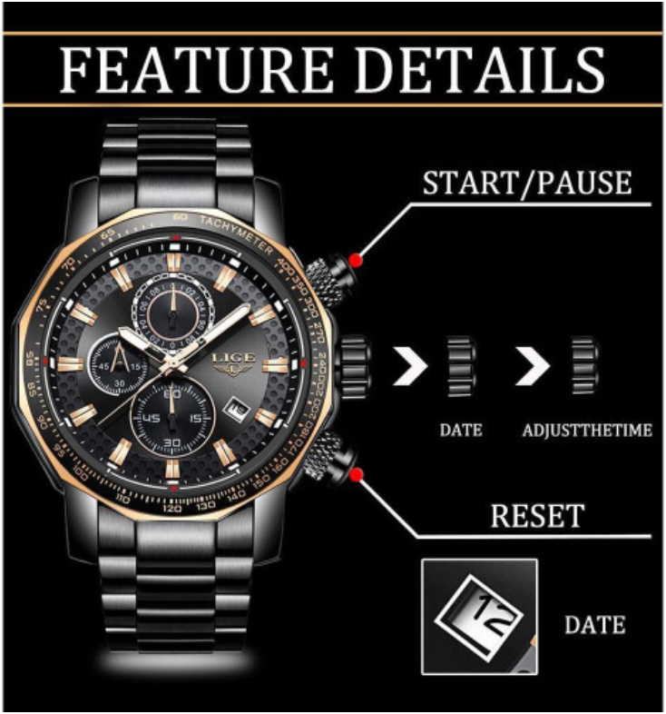 Black formal watch