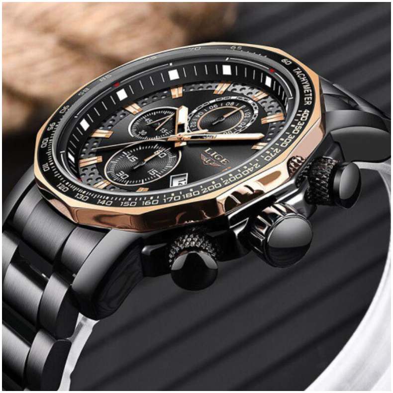 Black formal watch