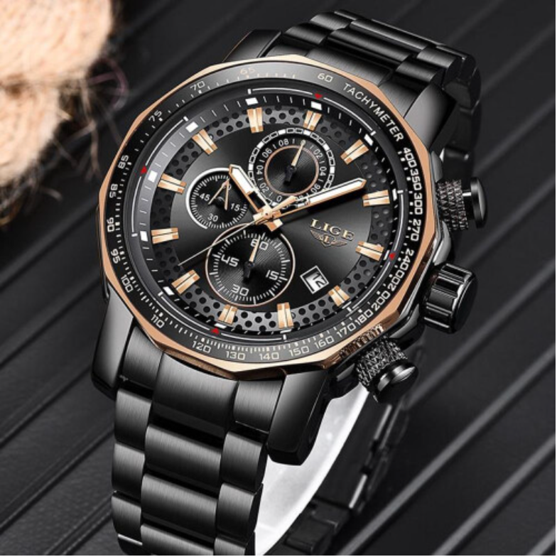 Black formal watch
