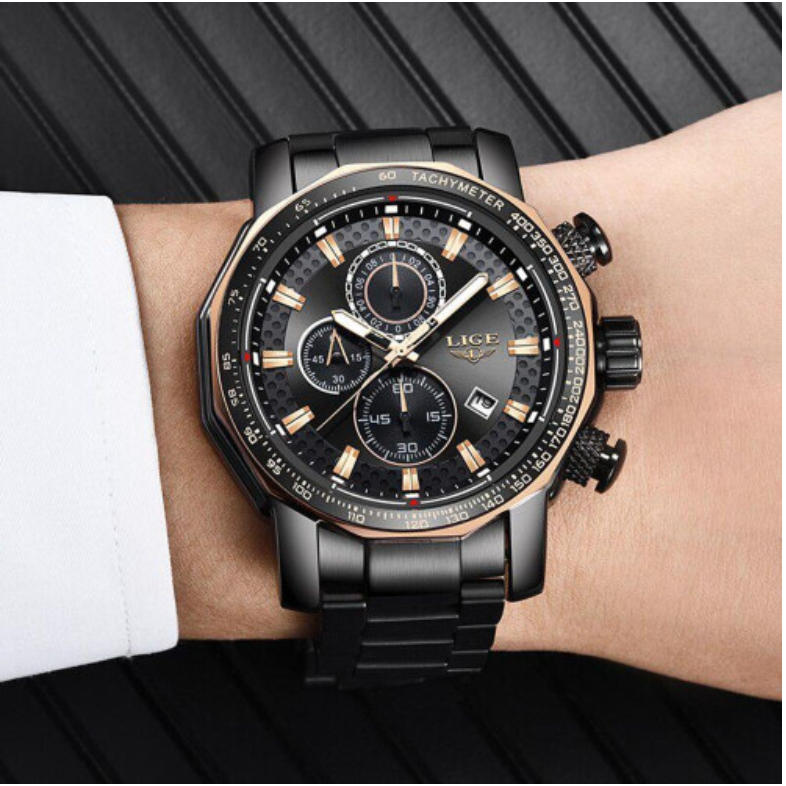 Black formal watch