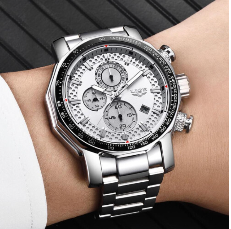 Silver formal watch