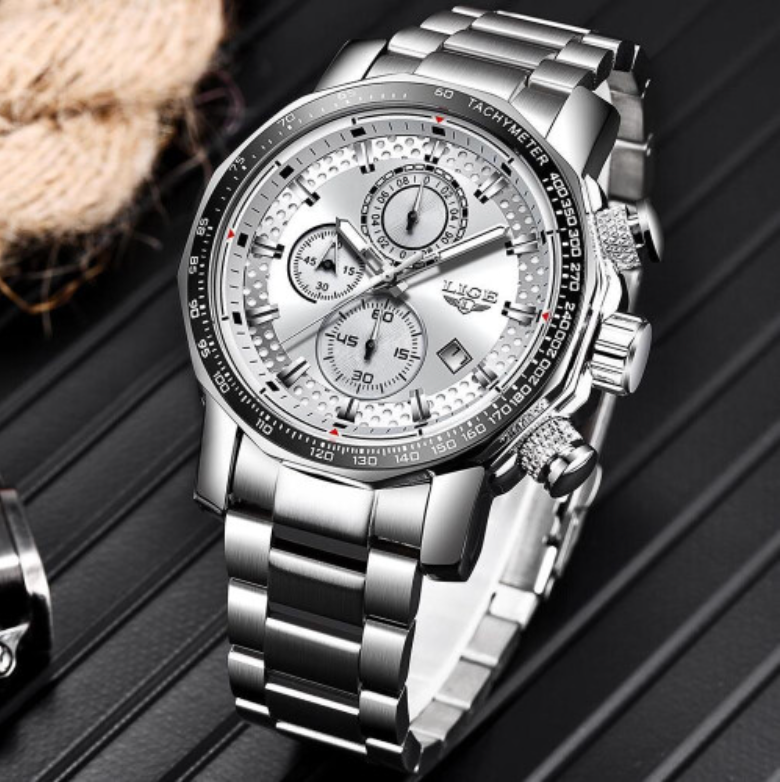 Silver formal watch