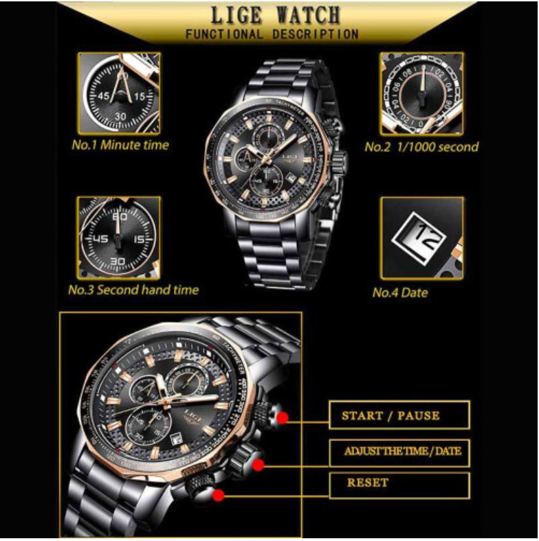Black formal watch