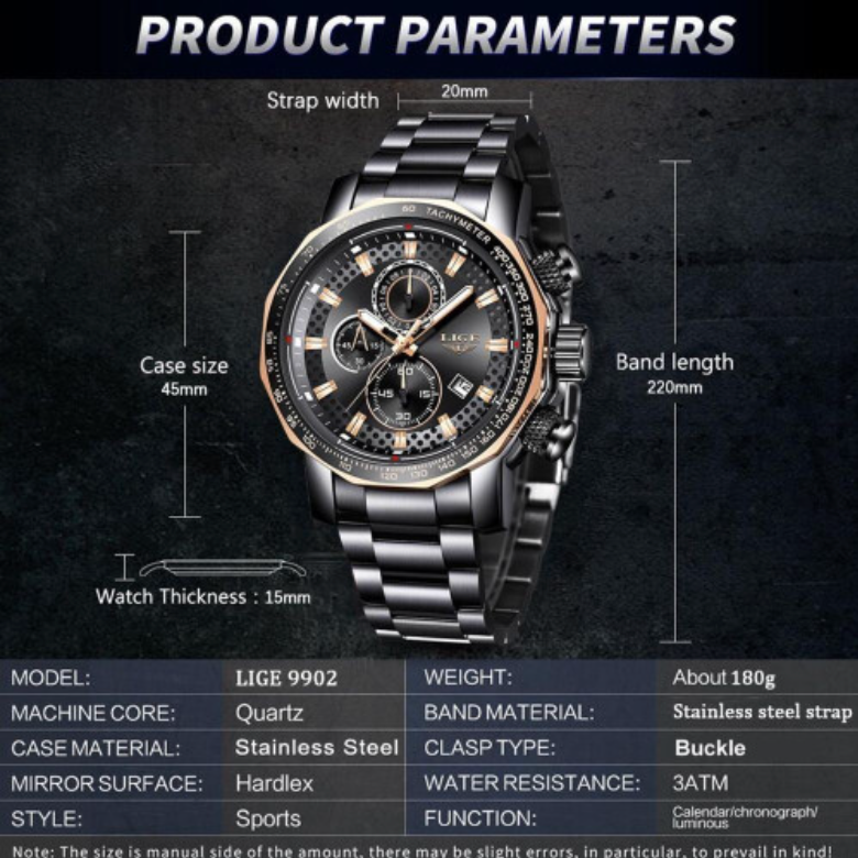 Black formal watch